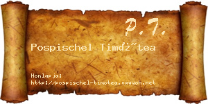 Pospischel Timótea névjegykártya
